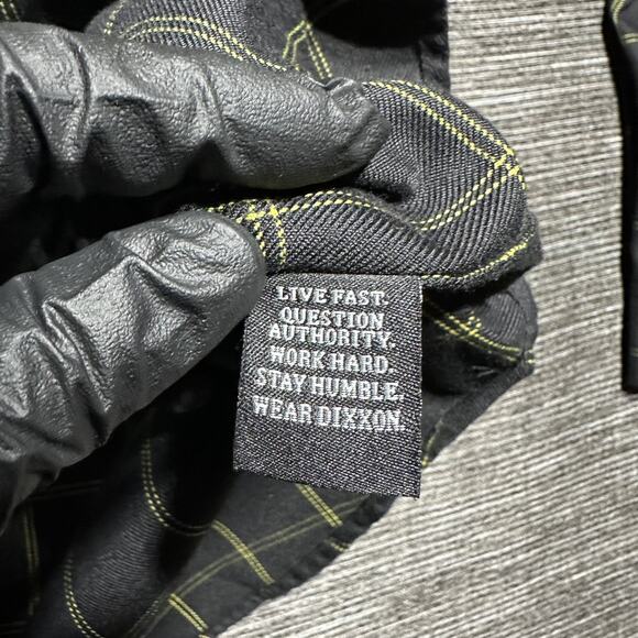 Dixxon Flannel Shirt Men's L Black Yellow Long Sleeve Button Up Stay Gold - Picture 11 of 13